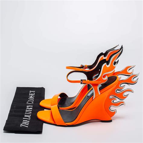 prada flame shoes orange|prada flame heels price.